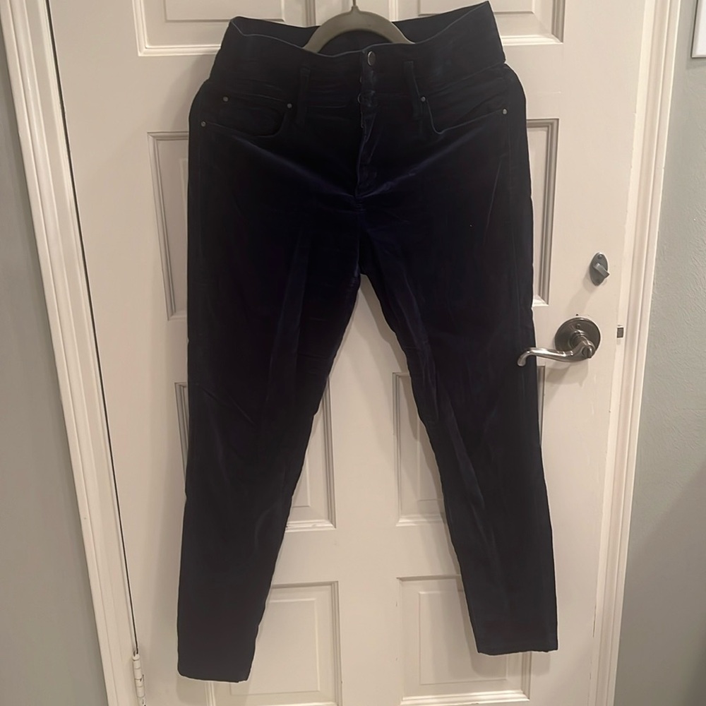 Navy blue velvet high waist Ann Taylor pants